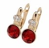 1145e Kolczyki złote Austrian Crystal cyrkonia pozłacane 18k Xuping wiszące